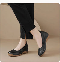 Women's White Soft - Leather Comfortable Wedge Flats - Breathable & Versatile - Buy online at  Vibe In Cart.