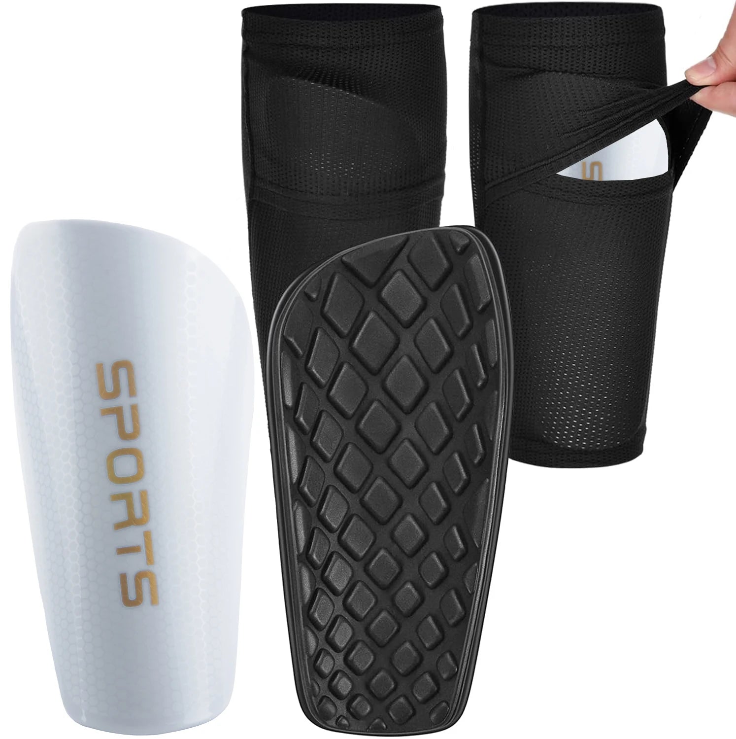 Sanke 1 Pair Soccer Football Shin Guard Teens Socks Pads Professional Shields Legging Shinguards Sleeves Protective Gear - Buy online at  Vibe In Cart.
