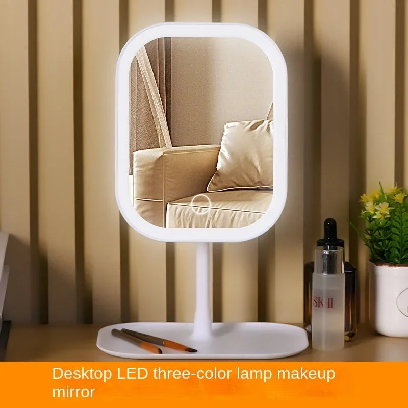 Niche Modern Desktop Vanity Mirror 3 Color Light LED Makeup Mirror Touching Mirror Women Bedroom Dressing Mirror - Buy online at  Vibe In Cart.