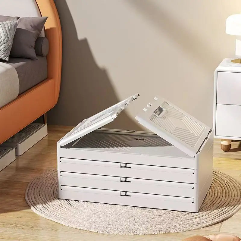 Folding storage cabinet, multi-layer large capacity, simple and modern transparent storage cabinet, clothes and toys storage - Buy online at  Vibe In Cart.