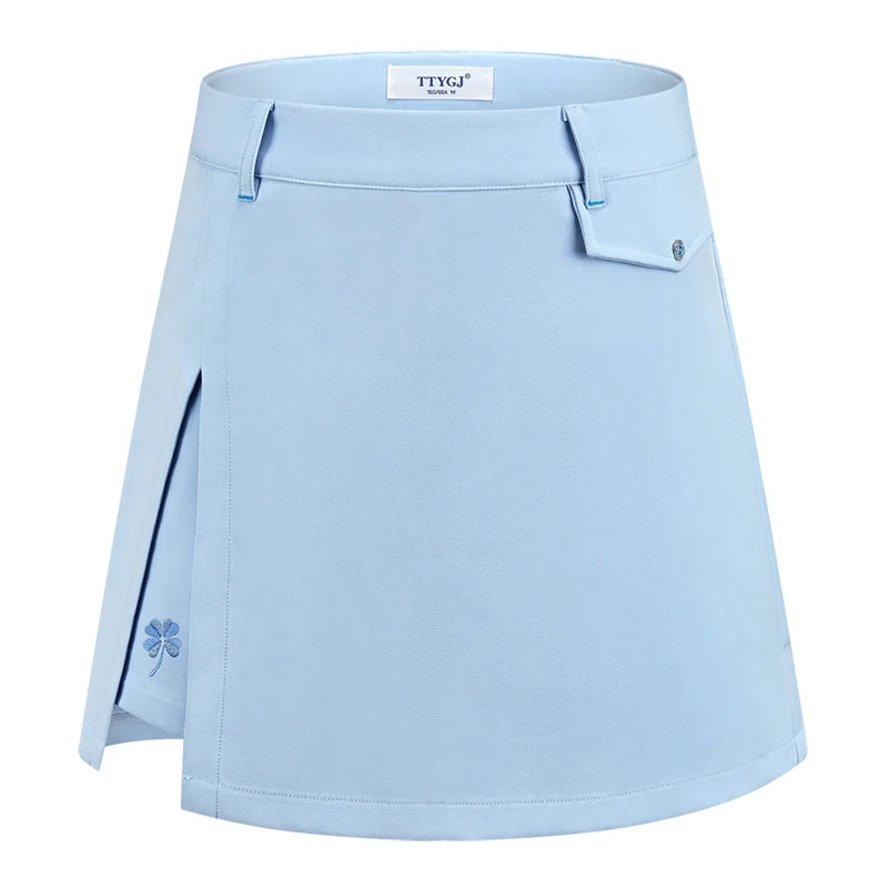 Ttygj New Women's Golf Skirt Summer Sports Pleated Skirt A-lined Split Women's Golf Sportswear Tennis Skorts with Inner Shorts