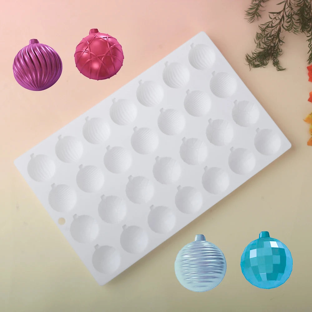 28-Cell Christmas Lantern Decorative Ball Design Chocolate Mold Candy Tools Silicone Cake Mold Dessert Bakeware Kitchen Baking S - Buy online at  Vibe In Cart.