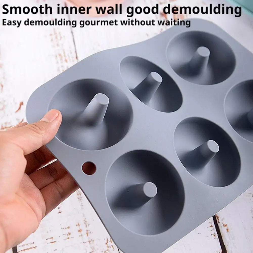 6 Holes Silicone Donut Mold Bagel Pan Non-stick Baking Heat Resistance DIY Mould Doughnut Maker Pan Baking Tool for Oven Bakewar - Buy online at  Vibe In Cart.