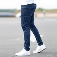 Spring Mens Black Blue Pants Pure Color Stretch Jeans Street Casual Slim Fit Trousers Male Vintage Wash Skinny Jeans for Men - Buy online at  Vibe In Cart.