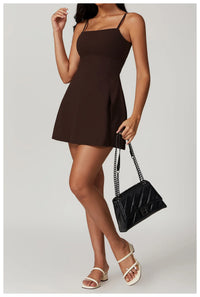 Golf Dress Women Golf Back Yoga Tennis Skirt Anti-exposure Leggings Sports Dress with Chest Pad Breathable Outdoor Quick-drying