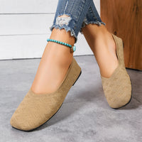 New 2026 Spring/autumn Square Toe Flat Office Boat Solid Color Knitted Slip on Shoes Casual Ballet Flats Shoes Women Loafers - Buy online at  Vibe In Cart.
