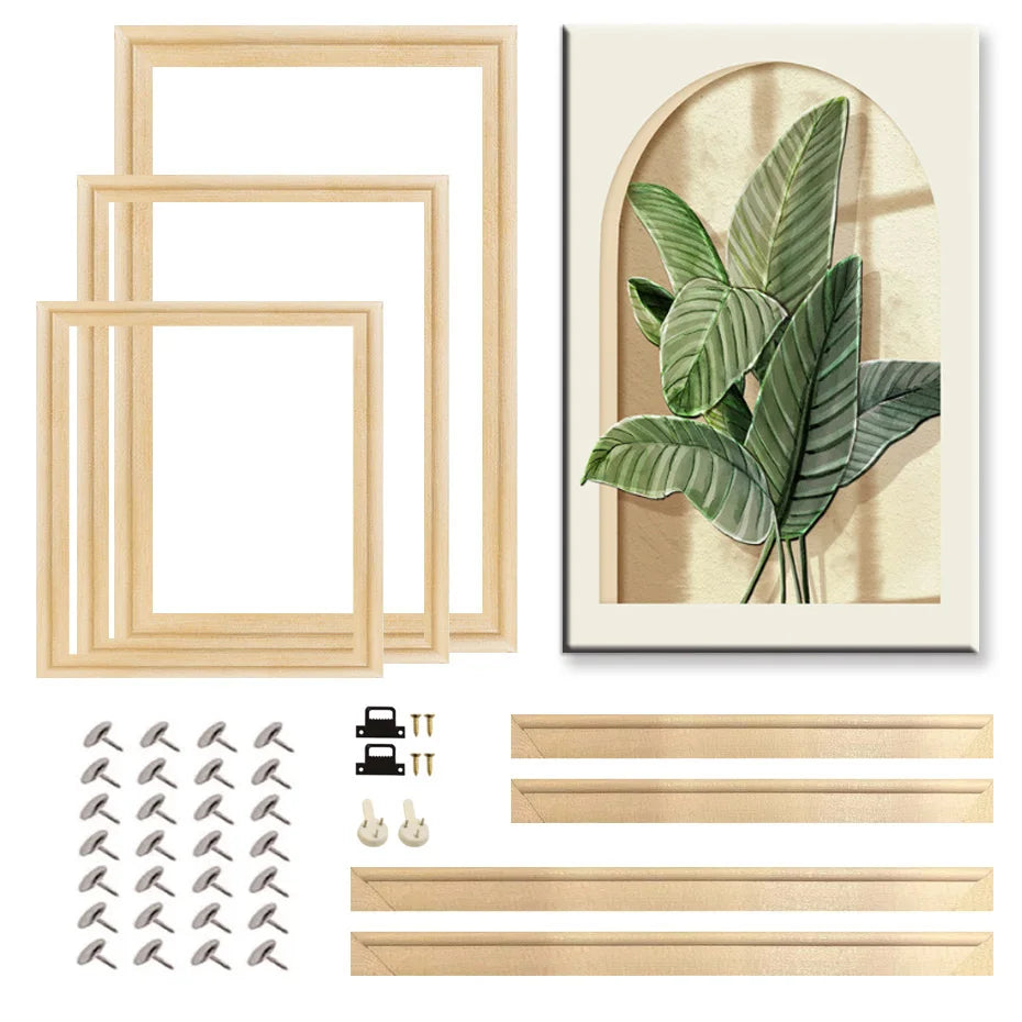 25x35 30x40cm Natural Wooden Picture Frame For Wall Canvas Frame Diamond Painting Frame Picture Poster Wall Frame Home Decor - Buy online at  Vibe In Cart.