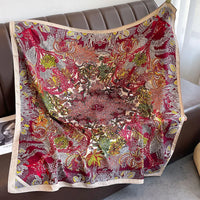 Women's Square Twill Scarf, 90x90 cm, for All Seasons