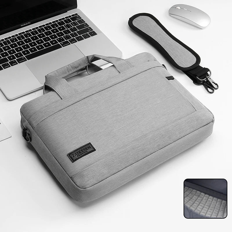 Unisex Zipper Canvas Laptop Briefcase for 13.3-17 Inch Laptops