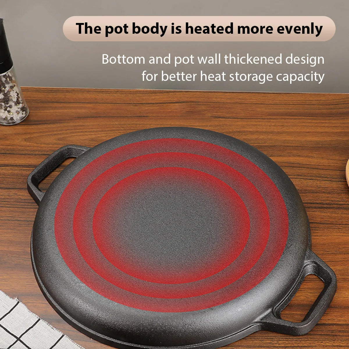 Cast Iron Frying Pan Non-stick pan Pizza Egg Pancake Pot Vegetable Steak Skillet Home Kitchen Flat Pan Omelette Outdoor Cookware - Buy online at  Vibe In Cart.