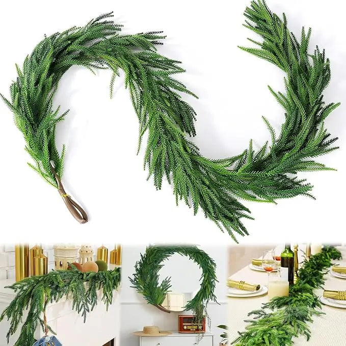 180cm Christmas Garlands Norfolk Pine Garland Artificial Plants Faux Greenery Vine for Home Table Xmas Party Festival Decoration - Buy online at  Vibe In Cart.
