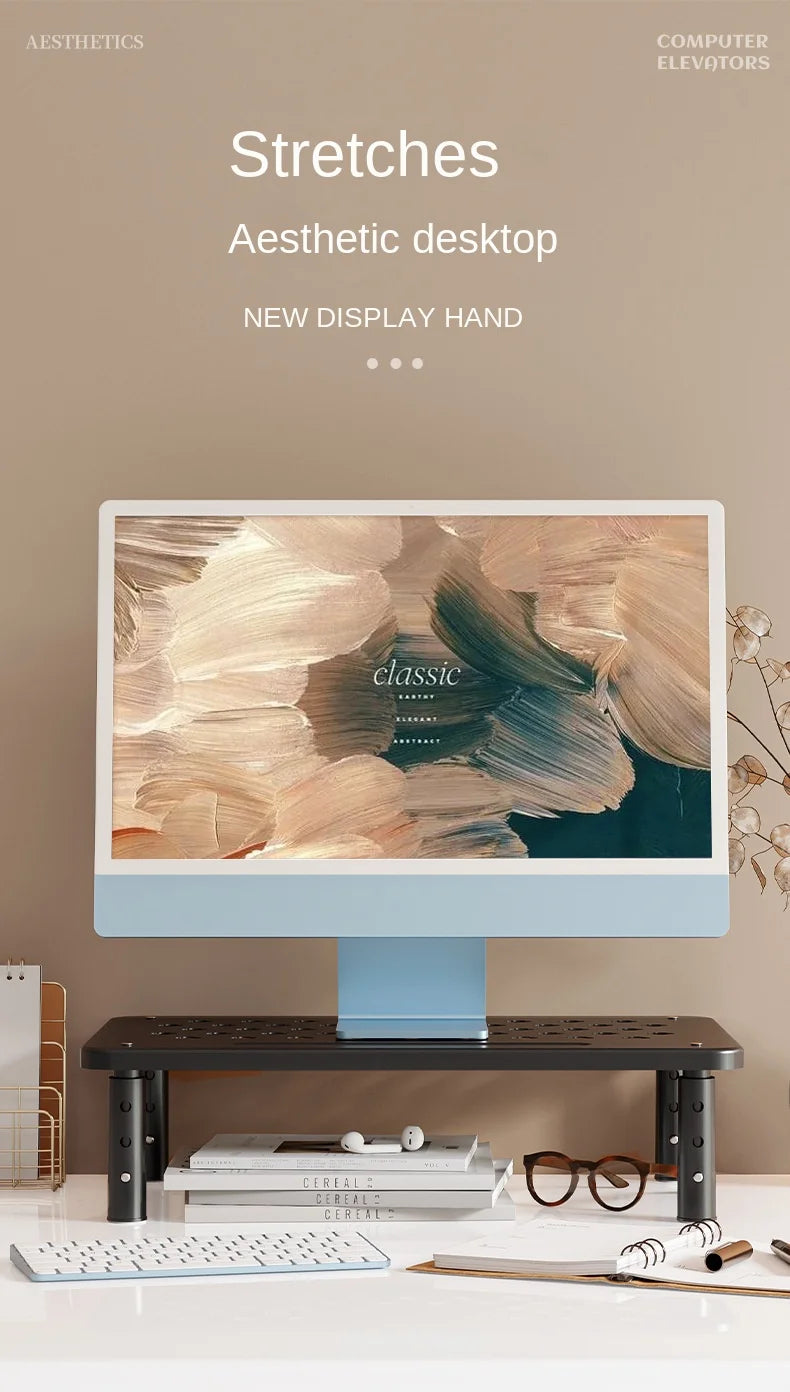 Adjustable Height Desk Monitor Stand for Laptops up to 20 Inches