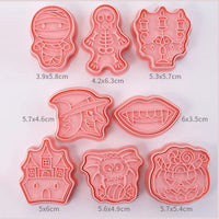 8-Piece Plastic 3D Cookie Cutters Set with Cartoon Designs