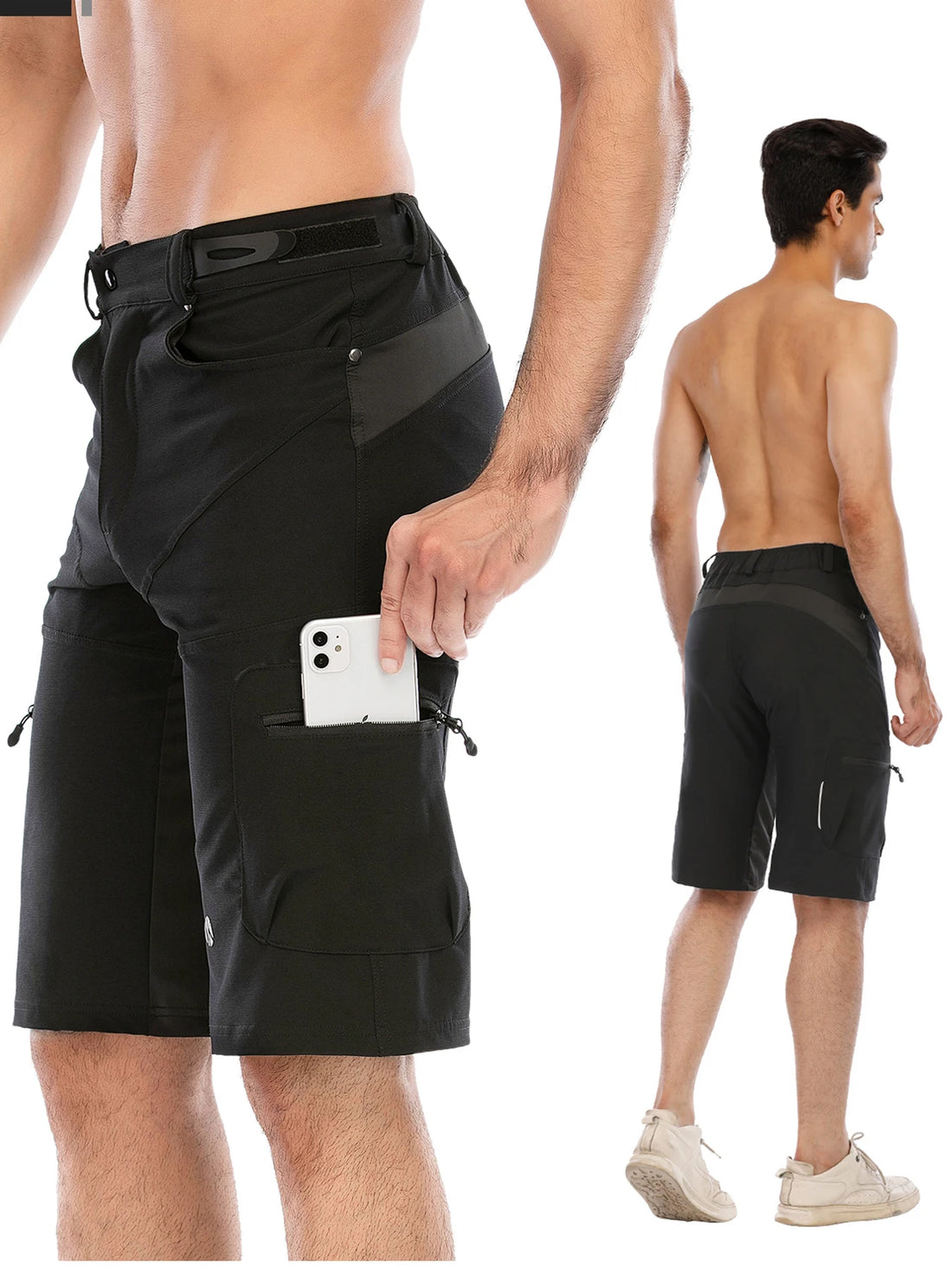 Gym Shorts Man Mountain Bike Shorts Stretch MTB Shorts Quick Dry with Zipper Pocket Suitable for Running，Hiking，Camping - Buy online at  Vibe In Cart.