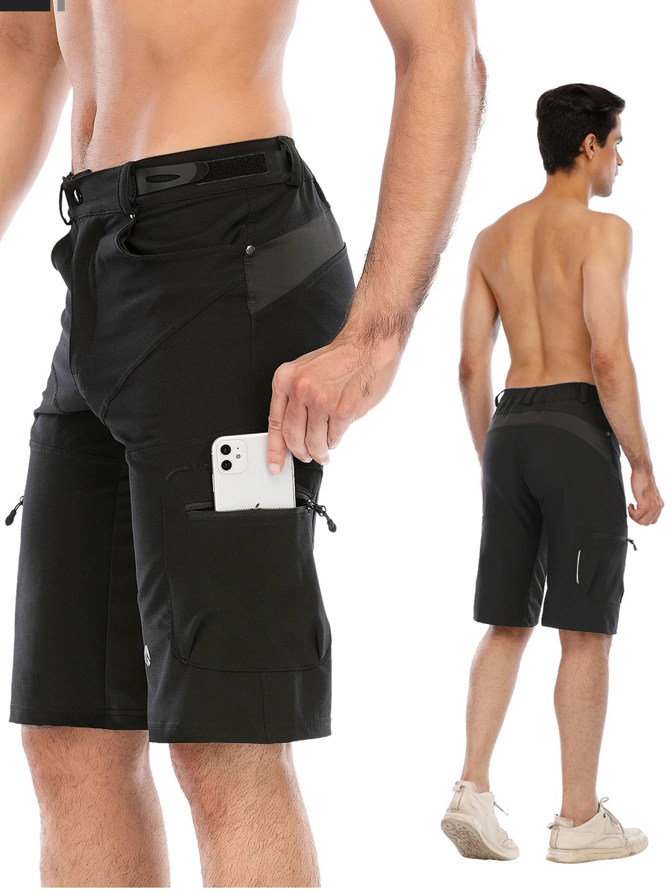 Gym Shorts Man Mountain Bike Shorts Stretch MTB Shorts Quick Dry with Zipper Pocket Suitable for Running，Hiking，Camping - Buy online at  Vibe In Cart.