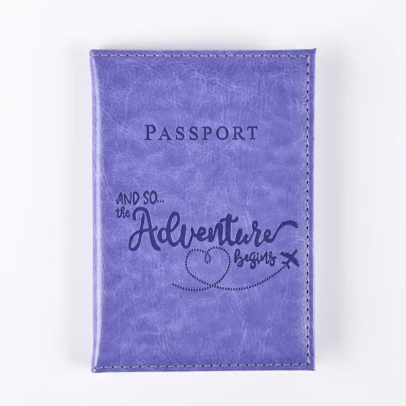 Solid PU Leather Passport Holder Wallet Card Case for Travel