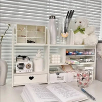 Double Layer Desktop Organizer Rack for Stationery Storage