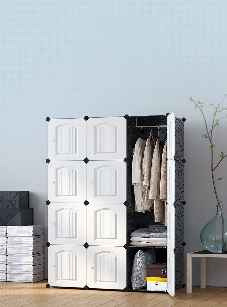 1pc/New Wardrobe Simple Cloth Wardrobe Clothes Storage Cabinet Rental House Plastic Assembly Dormitory Fabric Wardrobe Cabinet - Buy online at  Vibe In Cart.