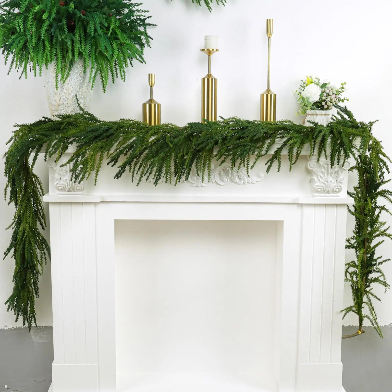 180cm Christmas Garlands Norfolk Pine Garland Artificial Plants Faux Greenery Vine for Home Table Xmas Party Festival Decoration - Buy online at  Vibe In Cart.