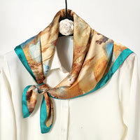 Square Satin Silk Scarf for Women, Casual All Seasons