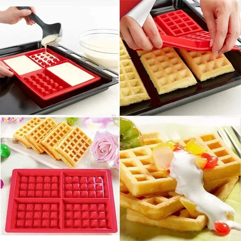Food Grade Silicone Waffle Mold DIY Cake Mould Non-stick Silicone Baking Mold Set Kitchen Bakeware Waffle Maker - Buy online at  Vibe In Cart.