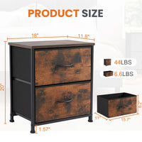JHK Nightstand Bedside Coffee Sofa Tea Table Storage Closet Chest Clothes Display For Bedroom 2 Fabric Drawers Cabinet Furniture - Buy online at  Vibe In Cart.