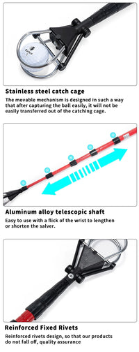 6FT/15FT Golf Ball Retriever, Telescopic Aluminum Pole, Durable and Lightweight, Easy to Use, Ideal for Quick Ball Retrieval - Buy online at  Vibe In Cart.