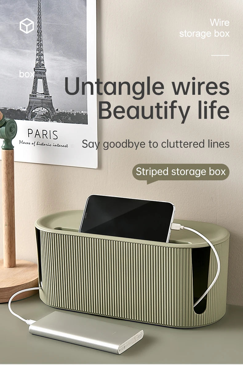 Rectangle Wire and Cable Storage Organizer Box for Earphone and Electric Wires
