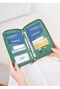 RFID Blocking Polyurethane Passport Holder with Zipper
