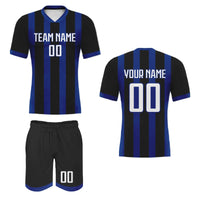 Custom Men's Football Uniform Soccer Kit Women Tracksuit Blue Black Personalized Soccer Jersey Shorts Set with Team Name Number - Buy online at  Vibe In Cart.