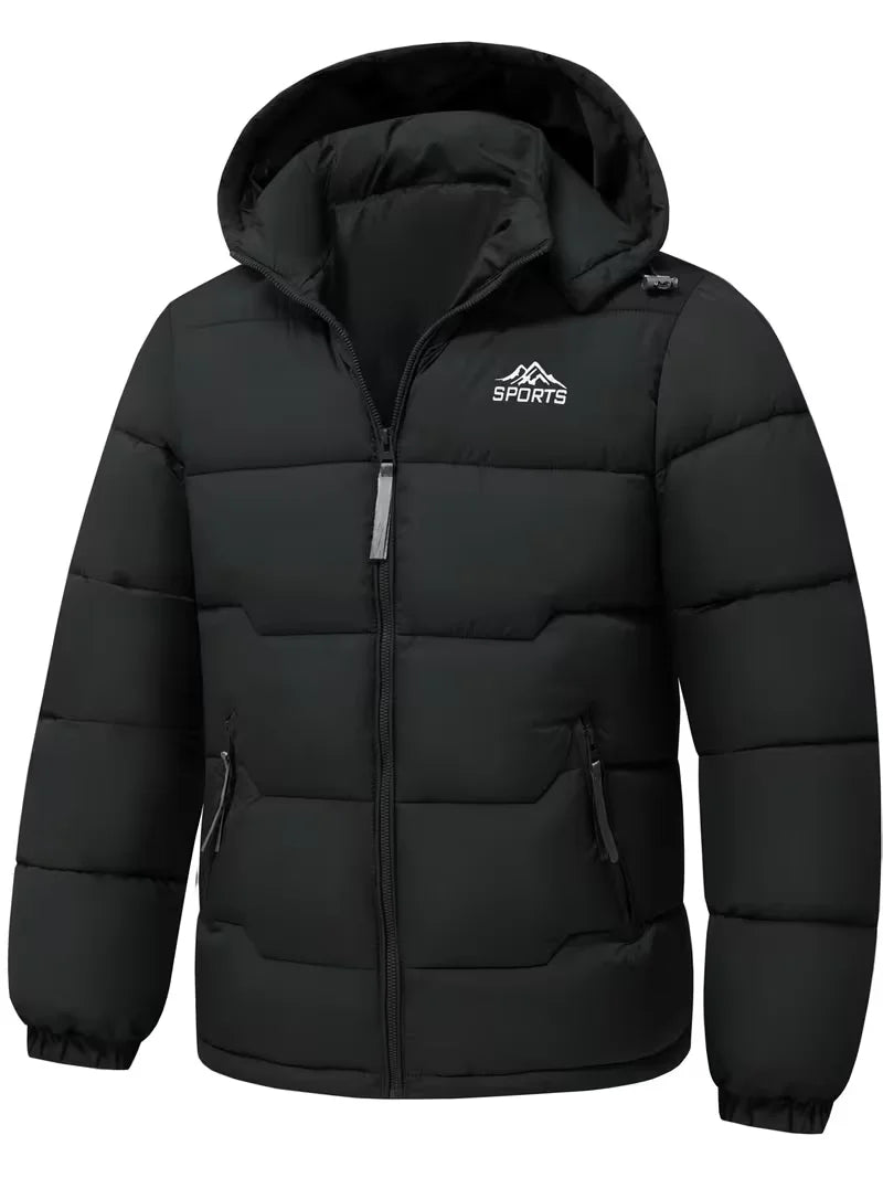 Men's Winter Jacket Windproof Thermal Hooded Parka Coat with Detachable Hood Heavy Duty Ski Jacket for Outdoor Cold Weather - Buy online at  Vibe In Cart.