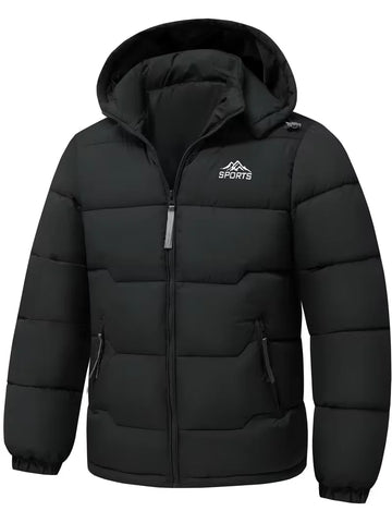 Men's Winter Jacket Windproof Thermal Hooded Parka Coat with Detachable Hood Heavy Duty Ski Jacket for Outdoor Cold Weather - Buy online at  Vibe In Cart.