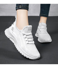 Men's Summer Striped Casual Sneakers Lace-Up Flat Heel Rubber Outsole