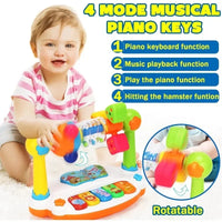 Baby Piano Toys Kids Rotating Music Keyboard Light Sound, Musical Toy for Toddlers,Early Educational Music Toy Gift For Birthday