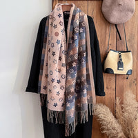 Women's Long Warm Polyester Print Winter Scarf Over 175cm