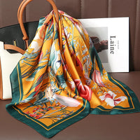 Square Satin Silk Scarf for Women, Casual All Seasons
