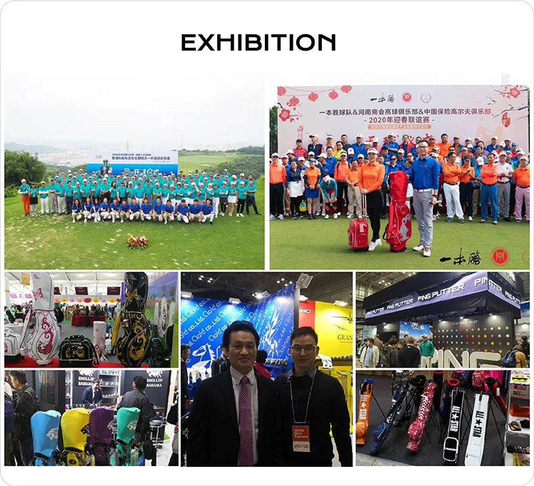 Black PU Leather Waterproof Stand Tour Staff Golf Bag