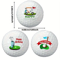 Three Piece Set of Golf Balls Featuring an Eye Design Pattern
