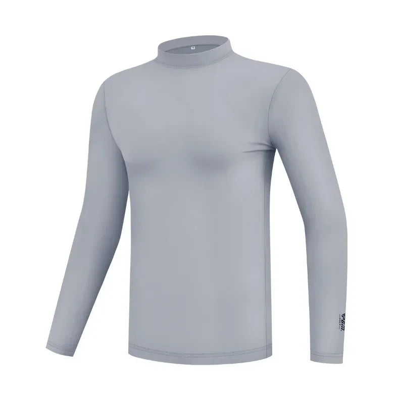 Men's Long Sleeve Acrylic Golf Shirt With Sun Protection And Cooling Features