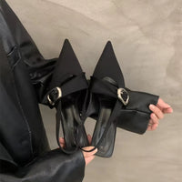 Pointy High Heeled Sandals Women's Buckle Brand Casual Fashion Slippers Sexy Slingback Shoes Sweet Muller Beach Sandals Women - Buy online at  Vibe In Cart.