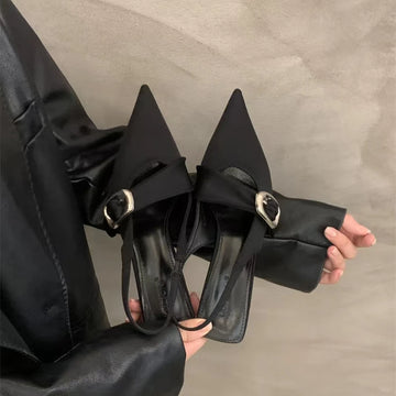 Pointy High Heeled Sandals Women's Buckle Brand Casual Fashion Slippers Sexy Slingback Shoes Sweet Muller Beach Sandals Women - Buy online at  Vibe In Cart.