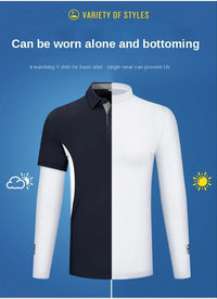 PGM Mens Sun Protection Golf Shirt Underwear Long Sleeve Golf Shirt Cooling Ice Silk T-shirts Anti-UV Soft Golf Apparel For Men - Buy online at  Vibe In Cart.