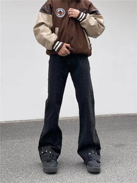 2025 Y2K Fashion Vintage Brown Baggy Flare Jeans Pants For Men High Street Hip Hop Women Casual Cotton Long Trousers Pantalon - Buy online at  Vibe In Cart.