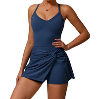 VITALINOVO Womens Tennis Dress with Shorts Underneath Workout Dress with Built-in Bra Deep V Neck Athletic Dresses Golf Dress - Buy online at  Vibe In Cart.