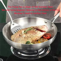 304 Stainless Steel Frying Pan NonStick Pan Fried Steak Pot Uncoated Kitchen Cookware For Gas Stove and Induction Cooker - Buy online at  Vibe In Cart.