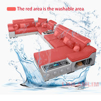 MANBAS Modern Scientific Cloth Sectional Sofa Set with Chaise Lounge, Bluetooth Speakers, and USB Charging Ports for Living Room - Buy online at  Vibe In Cart.