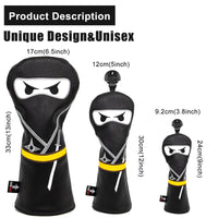 Golf Club headcover Set Aliennana Black Ninja Driver Head Cover Fairway Golf Headcvoer Hybird Blade putter Mallet Putter Covers - Buy online at  Vibe In Cart.