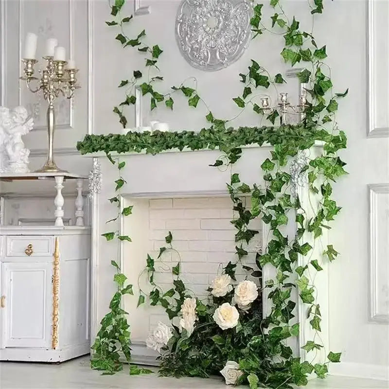 2.1M Green Ivy Leaf Hanging Vine Artificial Garland Silk Wall Plant Home Garden Decoration Wedding Party DIY Fake Wreath Leaves - Buy online at  Vibe In Cart.