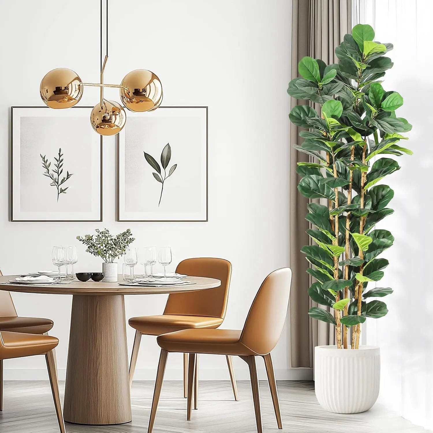5/6/7 FT Artificial Fiddle Leaf Fig Tree with Pot Faux Trees with Artificial Plants Fiddle Leaves Greenery Fake Tree for Home - Buy online at  Vibe In Cart.