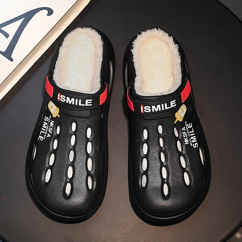 Winter Men Slippers Warm Furry Garden Shoes Soft Indoor Home Cotton Shoe EVA Plush Slides Casual Outdoor Comfortable Fur Clogs - Buy online at  Vibe In Cart.